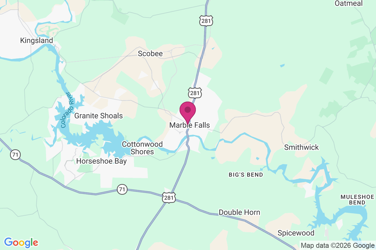 Carte de Marble Falls