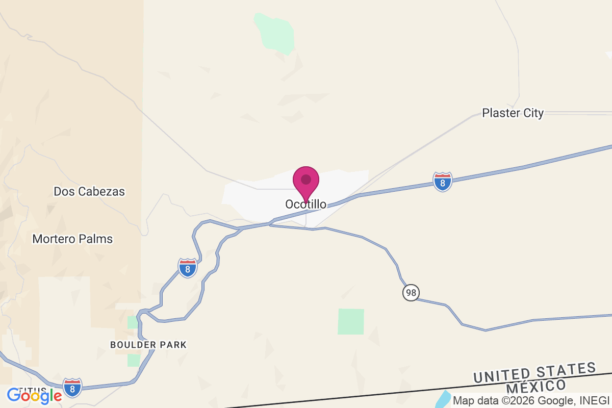 Carte de Ocotillo