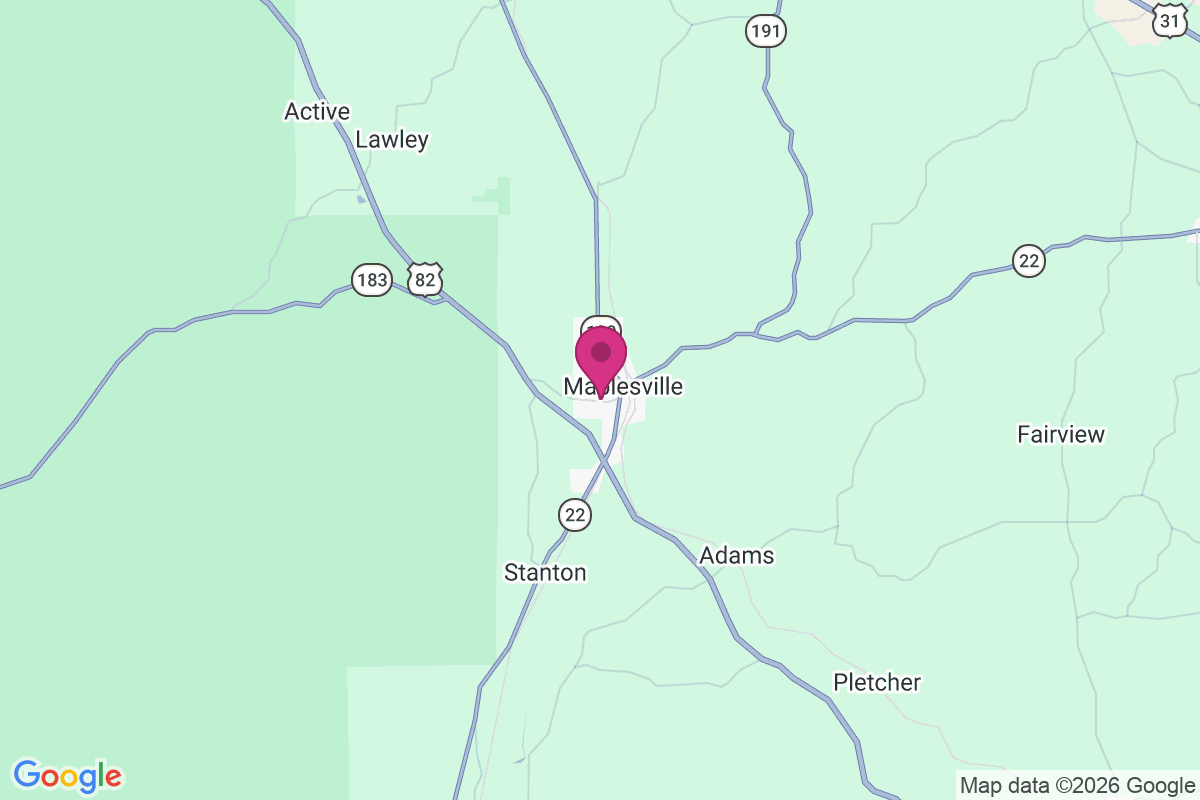 Carte de Maplesville