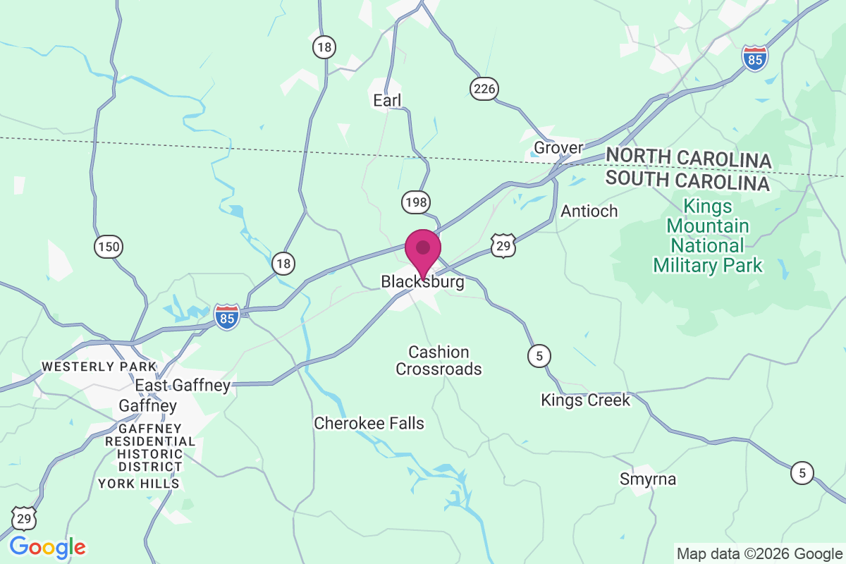 Carte de Blacksburg