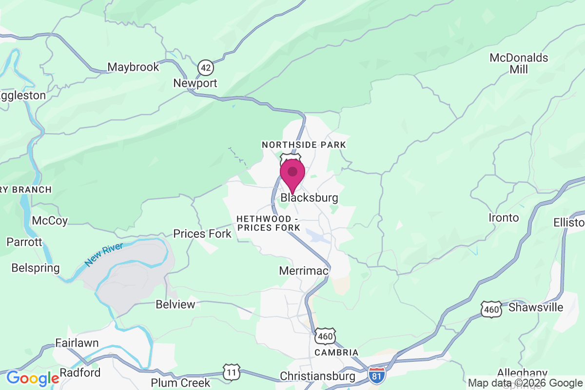 Carte de Blacksburg