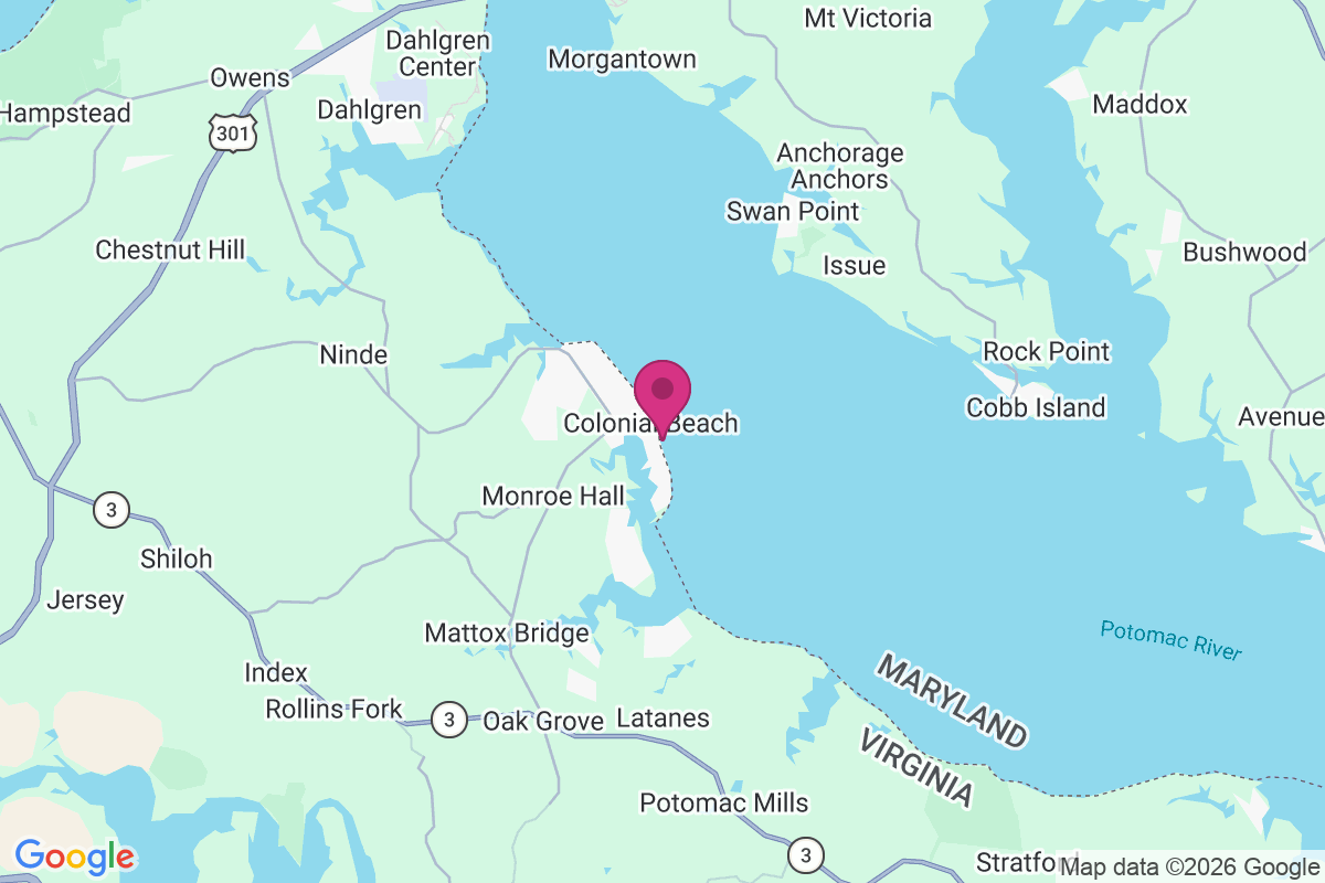 Carte de Colonial Beach