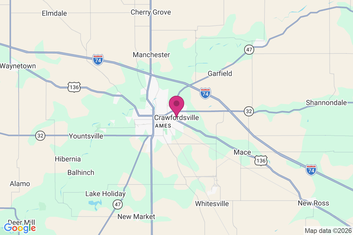 Carte de Crawfordsville