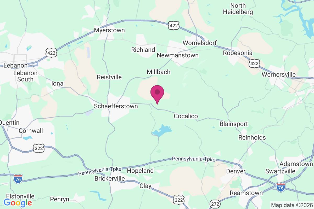 Carte de Kleinfeltersville