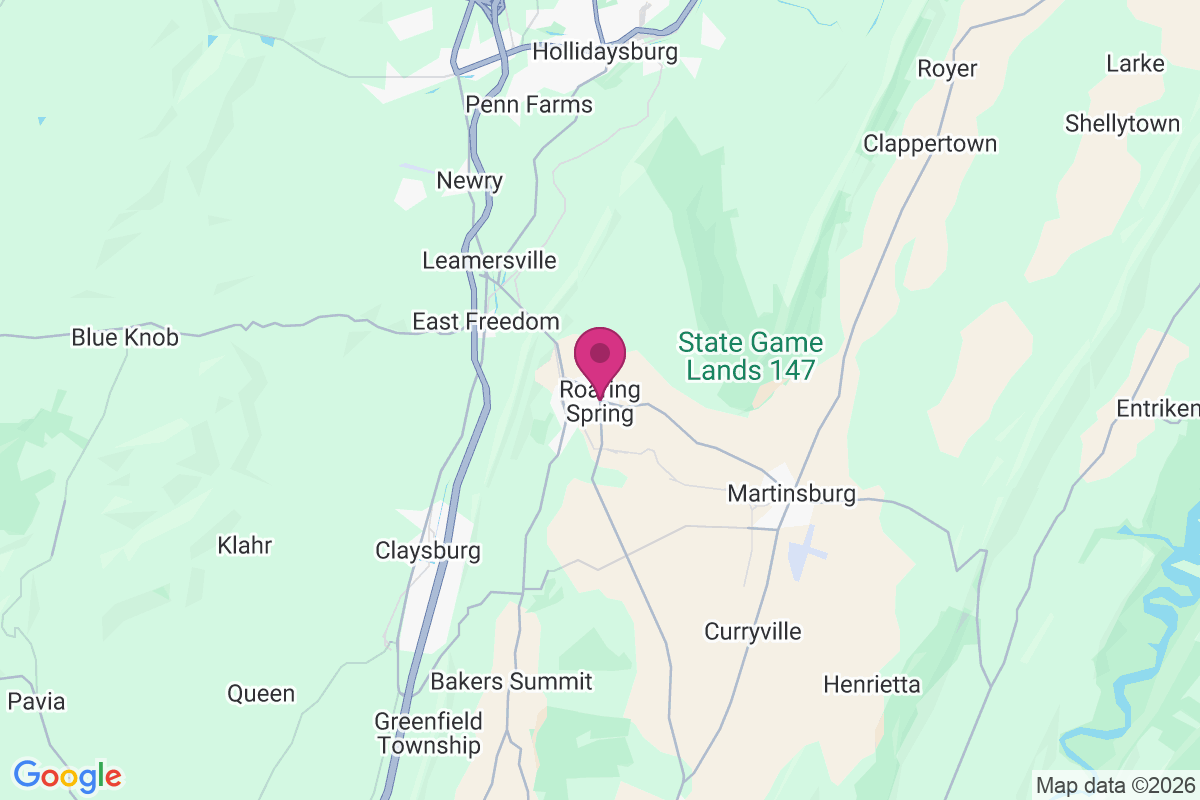 Carte de Roaring Spring