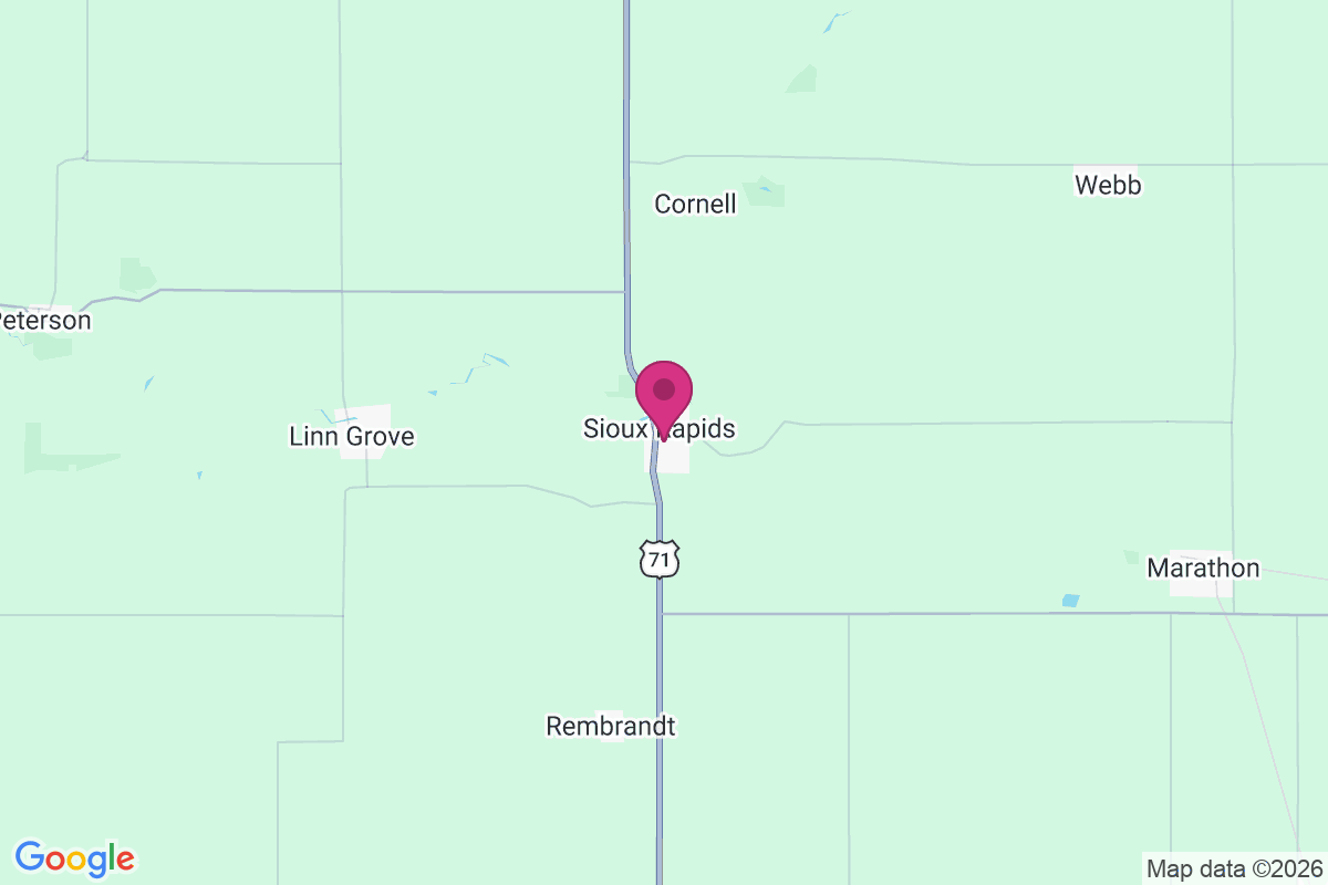 Carte de Sioux Rapids