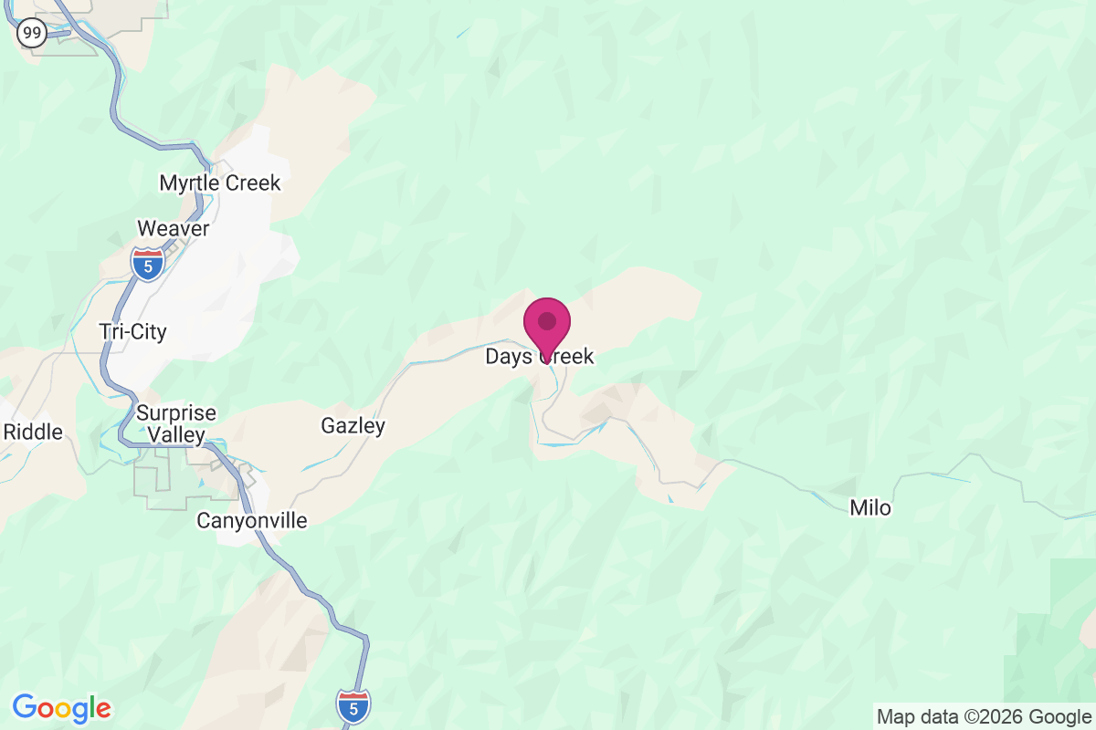 Carte de Days Creek