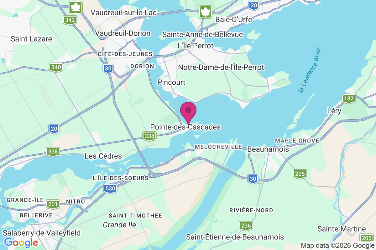 Carte de Pointe-des-Cascades