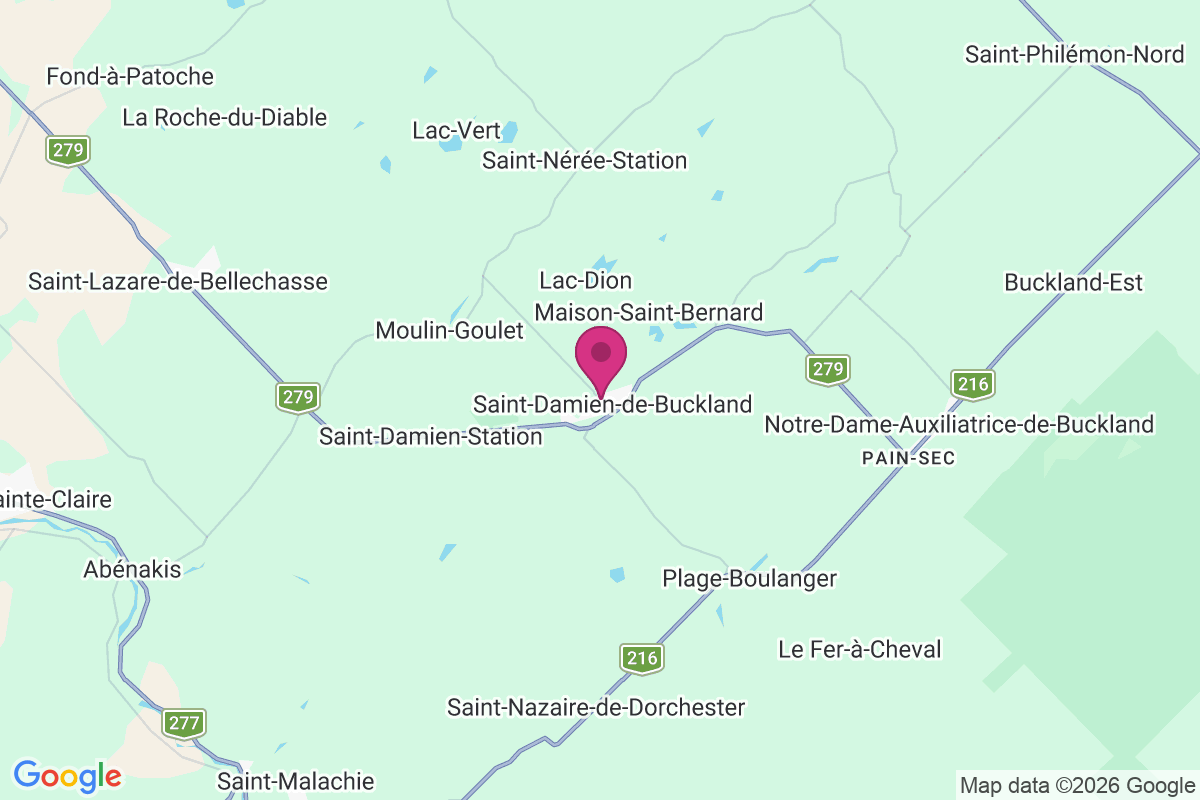 Carte de Saint-damien-de-buckland