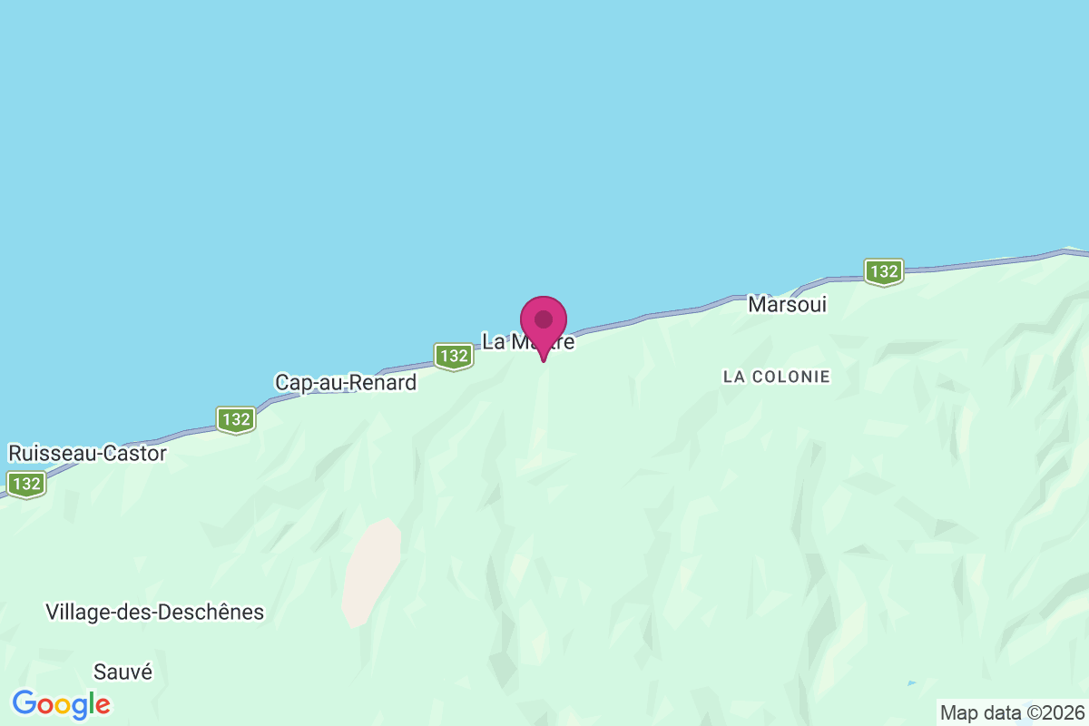 Carte de Sainte Marthe de Gaspe